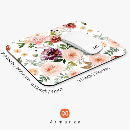 Square Mouse Pad Pretty Floral, Personalized Premium-Textured Custom Mouse Mat - Image 2