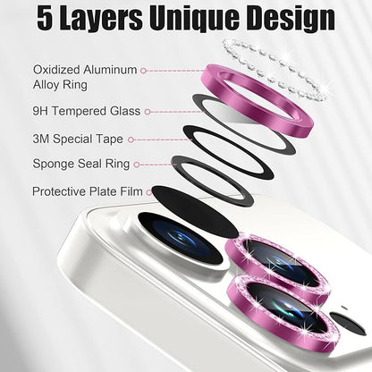 AGVEE 3+3 6 Pack for iPhone 15 Pro 6.1" / 15 Pro Max 6.7" Camera Lens Cover - Image 7