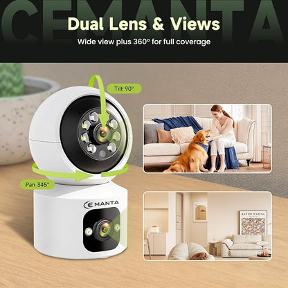 4MP Security Camera Indoor, Free Cloud Storage, Dual-Len Baby & Pet Cam - Image 3