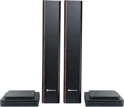 Rockville Pair RHT28D 28" Bookshelf Speaker Stands, Dark Wood Grain, 60 lbs - Image 5