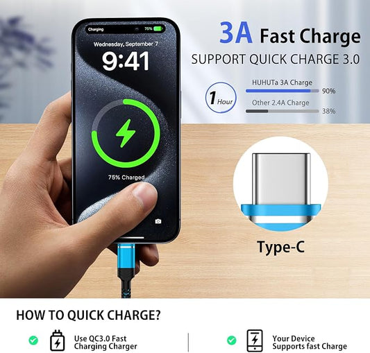 Moto Razr 2025 USB C Cable Fast Charging Cord 2Pack 6ft USB A to Type C Charger - Image 2