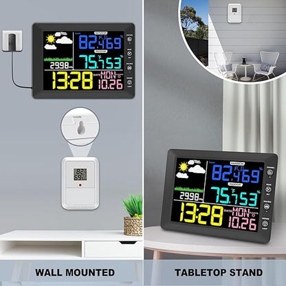 Urageuxy Weather Station Wireless Indoor Outdoor, 8.3 Inch Color Display - Image 6