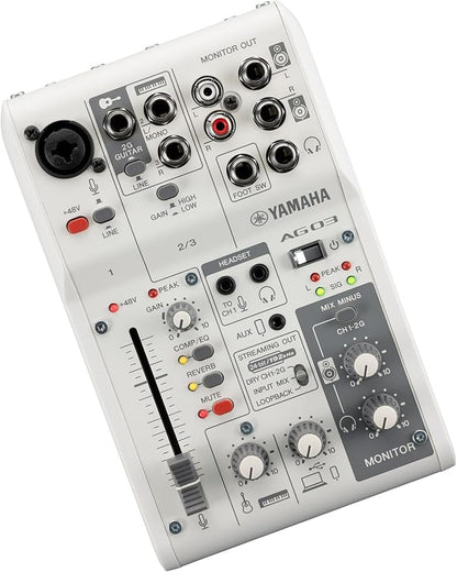 Yamaha AG03MK2 White 6-Channel Live Streaming Loopback Mixer/USB Interface - Image 4