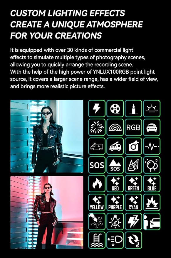 YONGNUO YNLUX100 RGB 120W LED Video Light Handheld Light - Image 7
