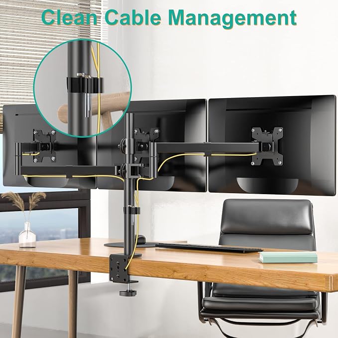 WALI Triple Monitor Mount, 3 Monitor Desk Mount - Image 7