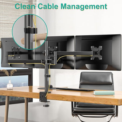 WALI Triple Monitor Mount, 3 Monitor Desk Mount - Image 7
