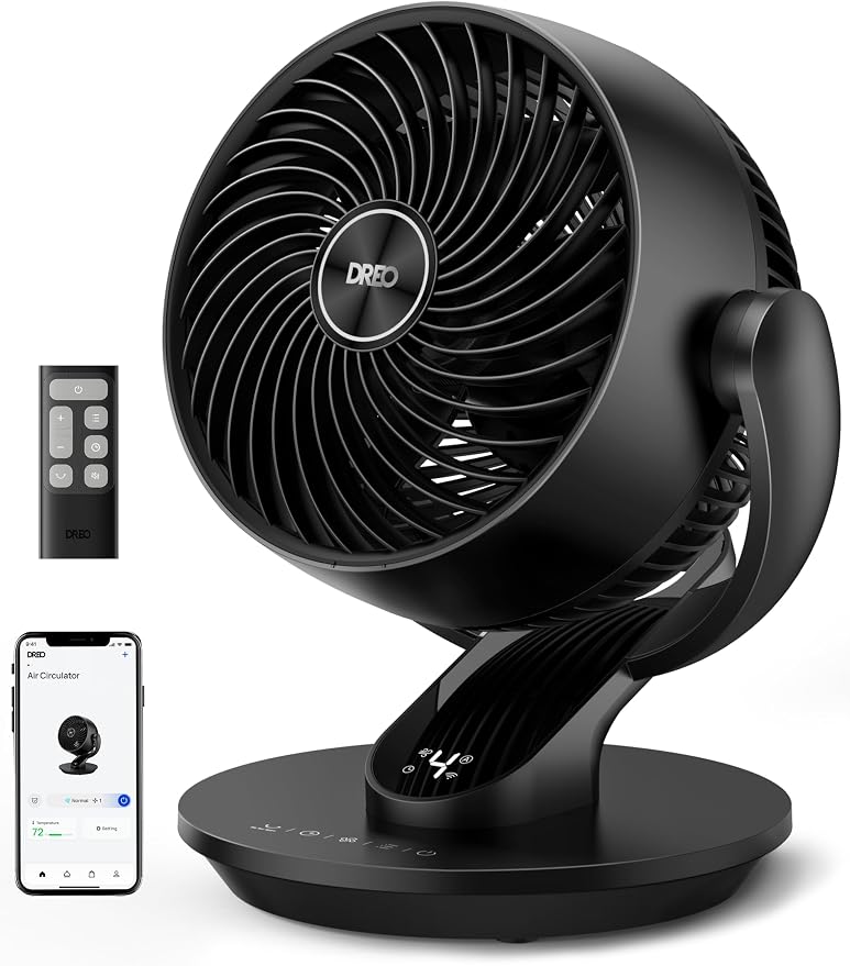 Dreo Smart Fan for Bedroom, 120° Vertical and 90° Oscillating Fan by DREO