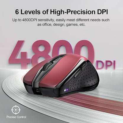 TECKNET Wireless Mouse Rechargeable 4800 DPI Silent USB A & Bluetooth Mouse 6 - Image 5