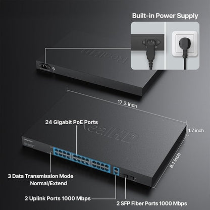 24 Port Full Gigabit PoE Switch - Image 2