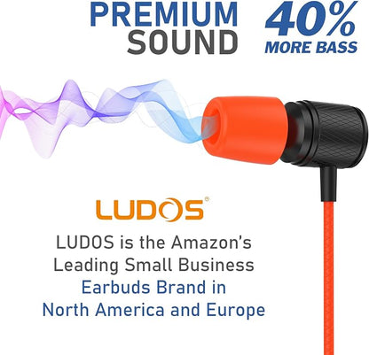 LUDOS Ultra Wired Earbuds in-Ear Headphones, 5 Years Warranty, Earphones - Image 7