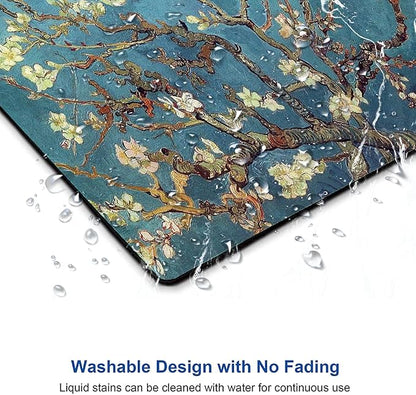 Almond Blossoms Van Gogh Mouse Pad, Oil Painting Flowers Mouse Mat, Square - Image 5