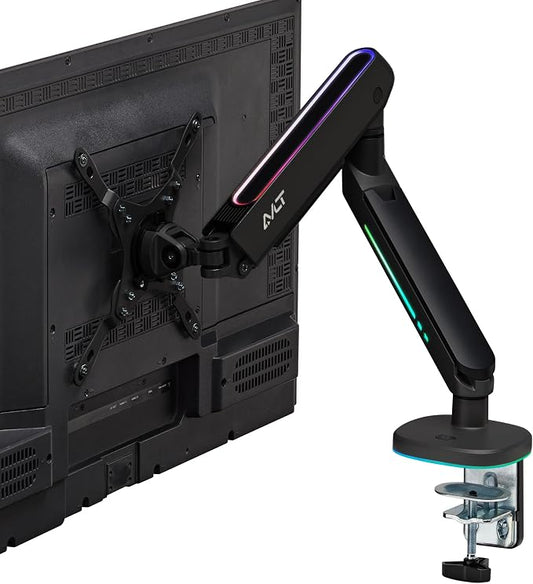 AVLT Single 27”-45” RGB Gaming Monitor Arm Desk Mount Built-in 20 Lighting by AVLT-USA