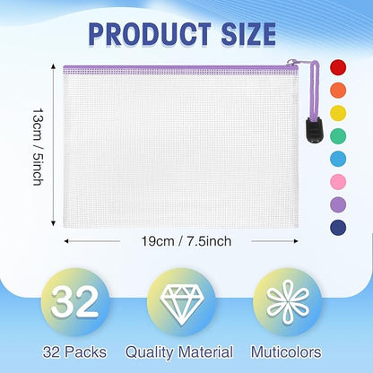 Jetec 32 Pcs Mesh Zipper Bags Toy Storage Bikini Organizer Bag Bolsas Para - Image 2