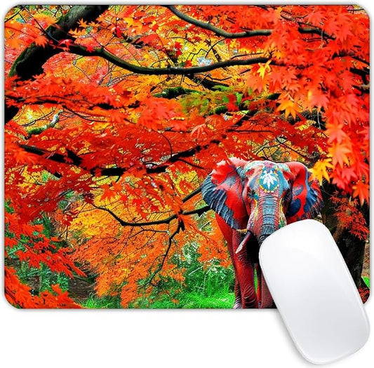 Square Mouse Pad Natural Trees and Elephants-1, Gaming Mouse Pads by Goodsprout