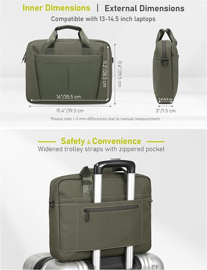 13-14 Inch Laptop Shoulder Bag Business Briefcase Water Resistant Computer - Image 6
