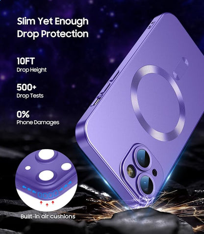 Magnetic for iPhone 14 Case Slim Soft Silicone Bumper Shockproof Metallic - Image 4