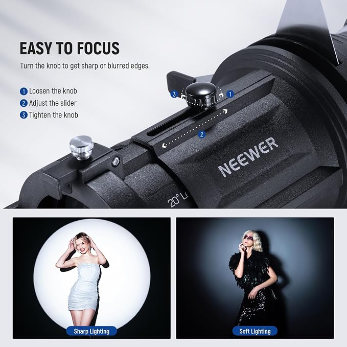 NEEWER Spotlight Snoot Only for NEEWER MS60B, MS150C LED Video Light, Conical - Image 5
