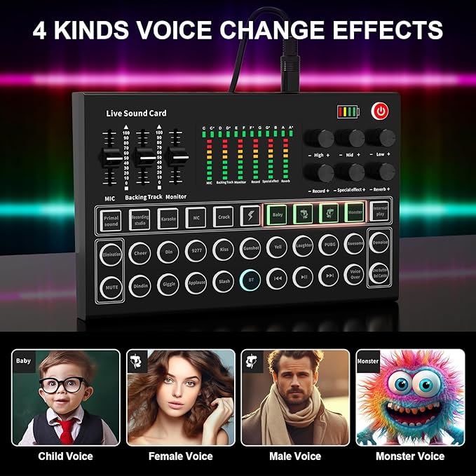 RHM Podcast Equipment Bundle, All-in-One Audio Interface DJ Mixer - Image 4