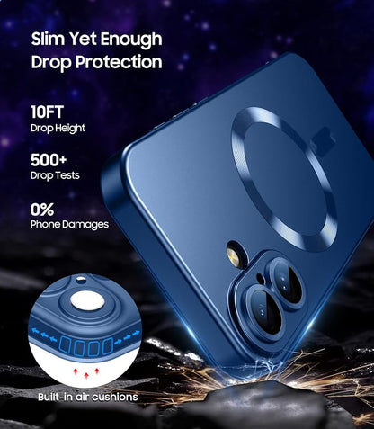 Magnetic for iPhone 16 Plus Case Slim Soft Silicone Bumper Shockproof Metallic - Image 5