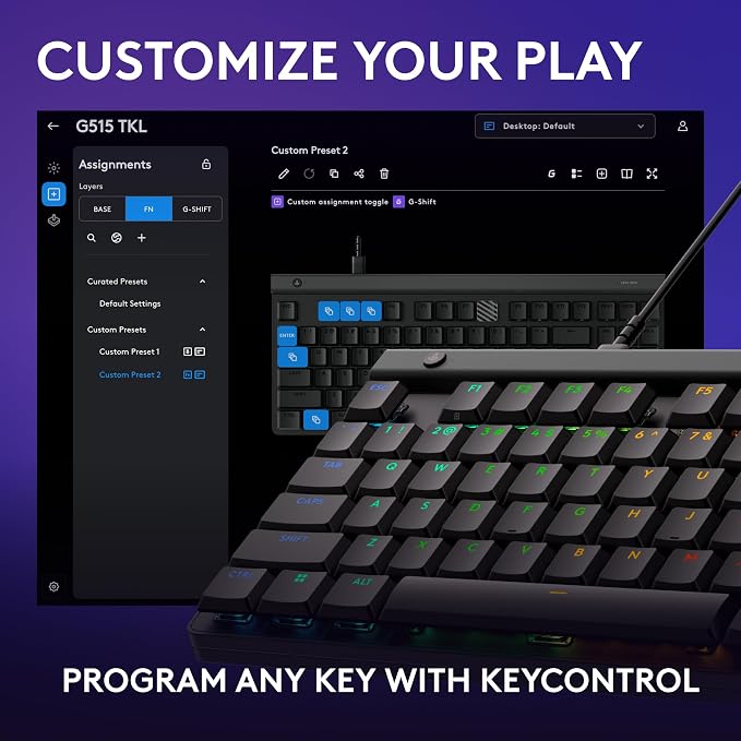 Logitech G515 TKL Wired Low Profile Gaming Keyboard, Fully Customizable RGB - Image 5