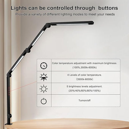 LED Desk Lamp with Clamp & Flexible Arm - Image 4