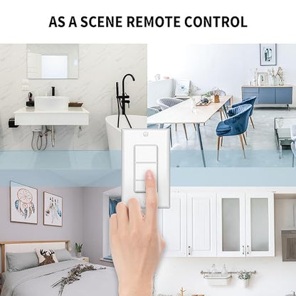 Minoston 800 Series Z-Wave Scene Controller, 4 ZWave Button, Zwave Plus Wall - Image 6