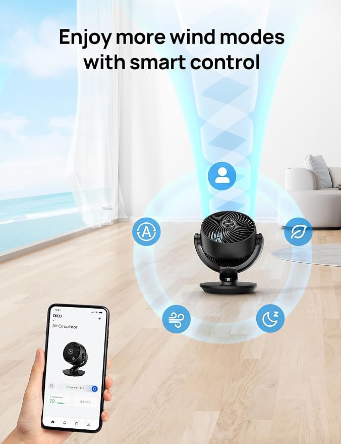 Dreo Smart Fan for Bedroom, 120° Vertical and 90° Oscillating Fan - Image 5
