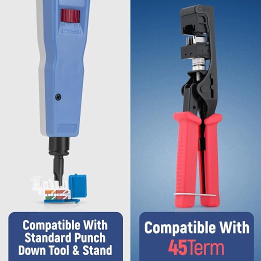 Everest 45° Angled RJ45 Cat6A Keystone Jacks 20-Pack in Blue - Image 5