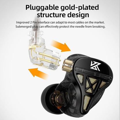 KZ DQS in Ear Monitor Headphones, Dynamic Driver Semi-Open HiFi Bass Earbuds - Image 7