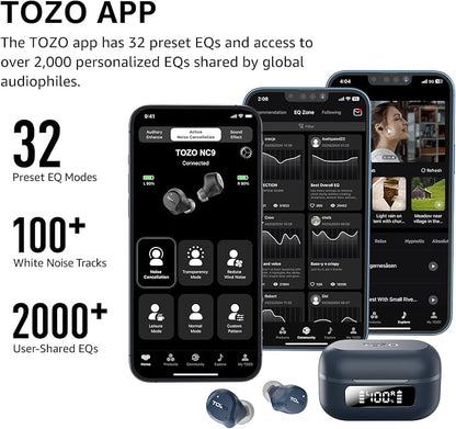TOZO NC9 Hybrid Active Noise Cancelling Wireless Earbuds, 6 Mics ENC Clear Call - Image 5