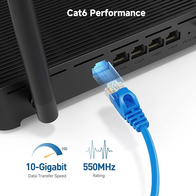 Cable Matters 10Gbps 5-Pack Snagless Short Cat 6 Ethernet Cable - 1ft - Image 3