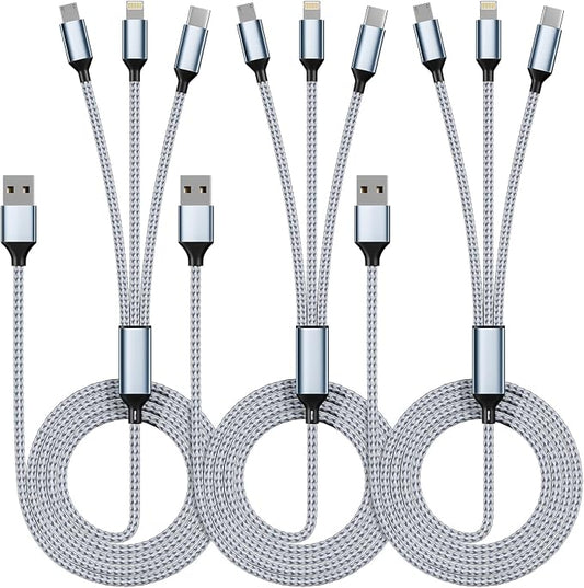 IDISON Multi Charging Cable, 3 in 1 Charging Cable Nylon Braided Multiple USB by MPATIBY