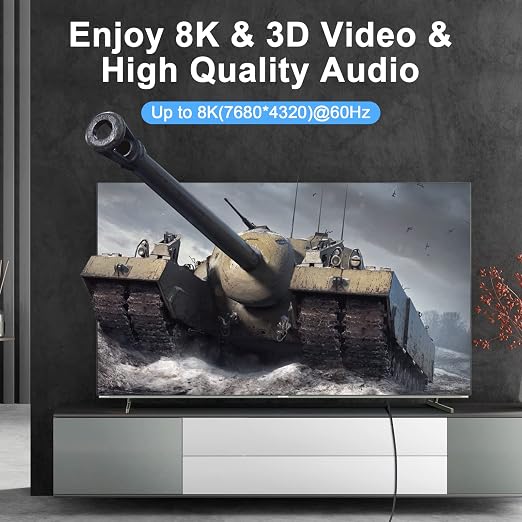 8K 4K HDMI Cable 1.6FT, High Speed Braided HDMI to HDMI 2.1 Cord Supports - Image 7