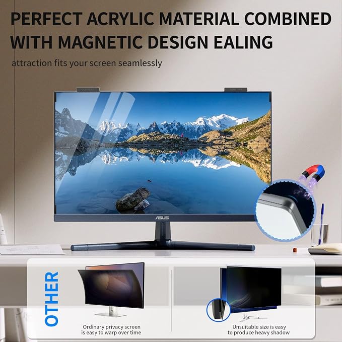 Magnetic Computer Privacy Screen 23.6 inch, Hanging Privacy Screen - Image 5