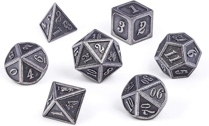 DnDnD Acient Silver Metal DND Dice Set, Pathfinder, Savage World and Table Games - Image 8