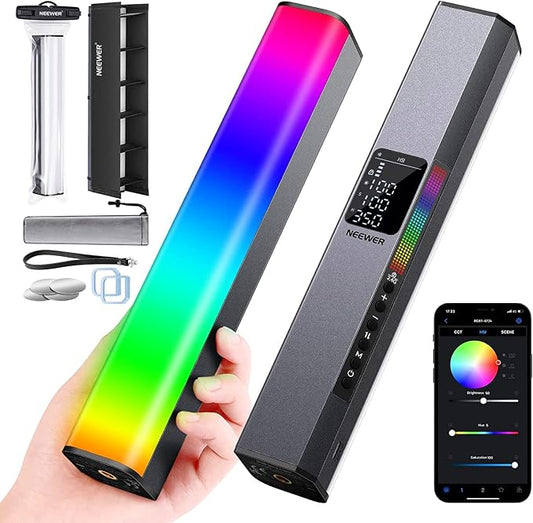 NEEWER RGB LED Video Light Stick, Touch Bar & APP Control, Magnetic Handheld by Neewer