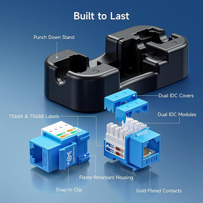 Cable Matters 25-Pack 10Gbps Cat6 Keystone Jacks, RJ45 Keystone Jack, Ethernet - Image 6