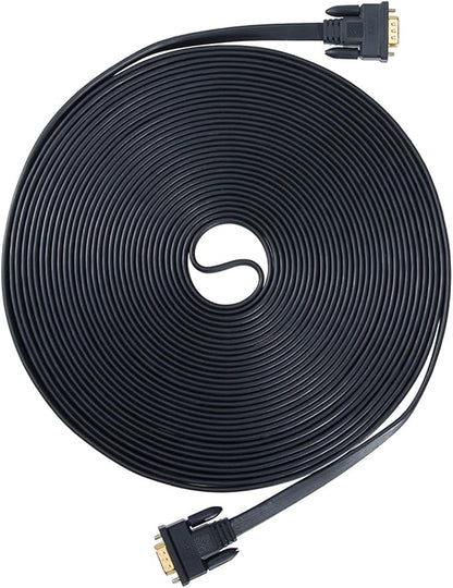 DTech 25ft Ultra Thin Flat Type Computer Monitor VGA Cable Standard 15 Pin Male - Image 7