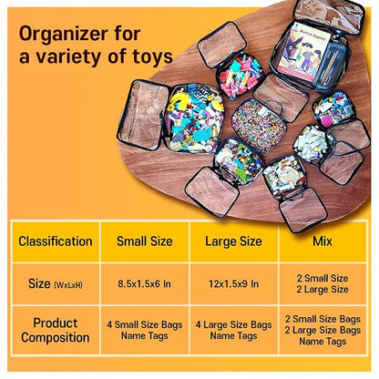 holay 4 Packs PVC Zippered Blocks Set, Board game Storage Organizer Case - Image 7