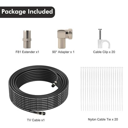 100ft RG6 Coaxial Cable, 75 Ohm TV Coax Cable - Image 2