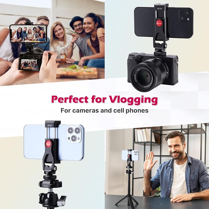 ULANZI Metal Phone Tripod Mount ST-10, Universal 360° Smartphone Adapter - Image 6
