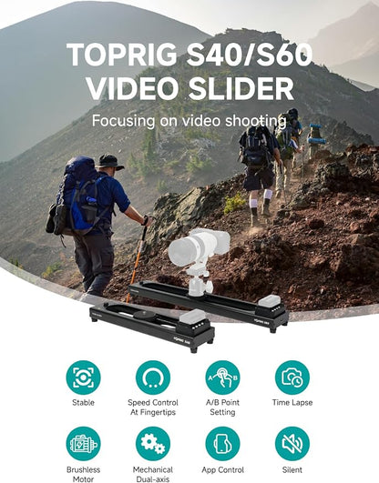 Accsoon Toprig Motorized Camera Slider, 120° Panoramic Shooting, - Image 2