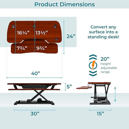 VERSADESK® PowerPro™ 40” x 24” Standing Desk Converter | 7.75” - Image 4