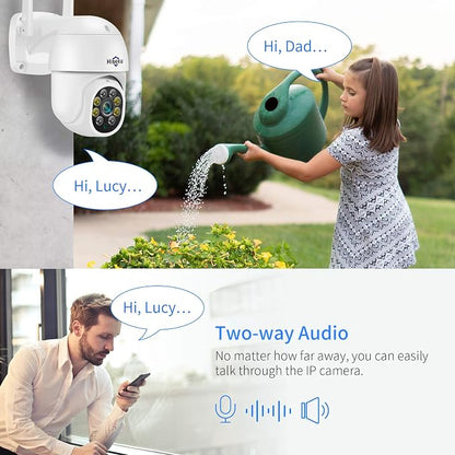 Hiseeu 5MP 360° Pan Tilt Camera WiFi Security Camera Outdoor Motion Tracking - Image 5