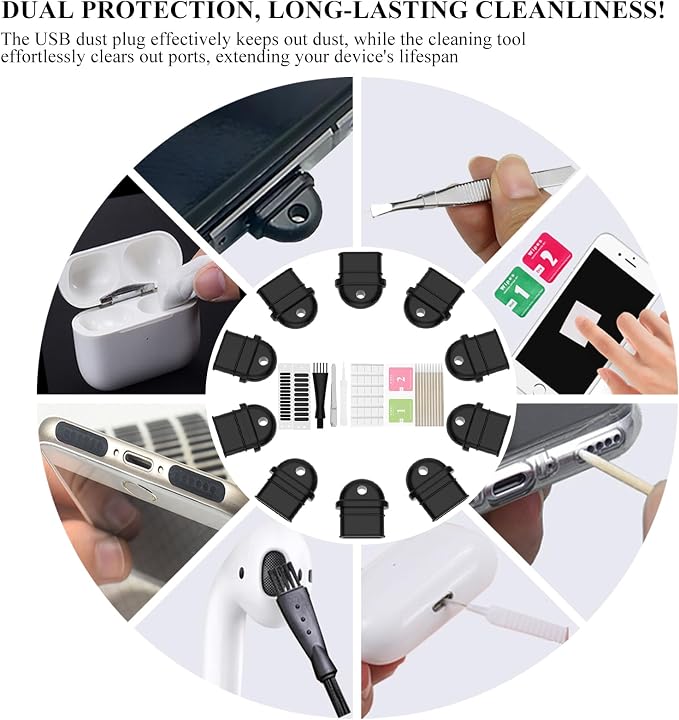 10PCS USB C with Grip Port Dust Plug, Easy Grip Dust Plug Cover, Type-C Dust - Image 3