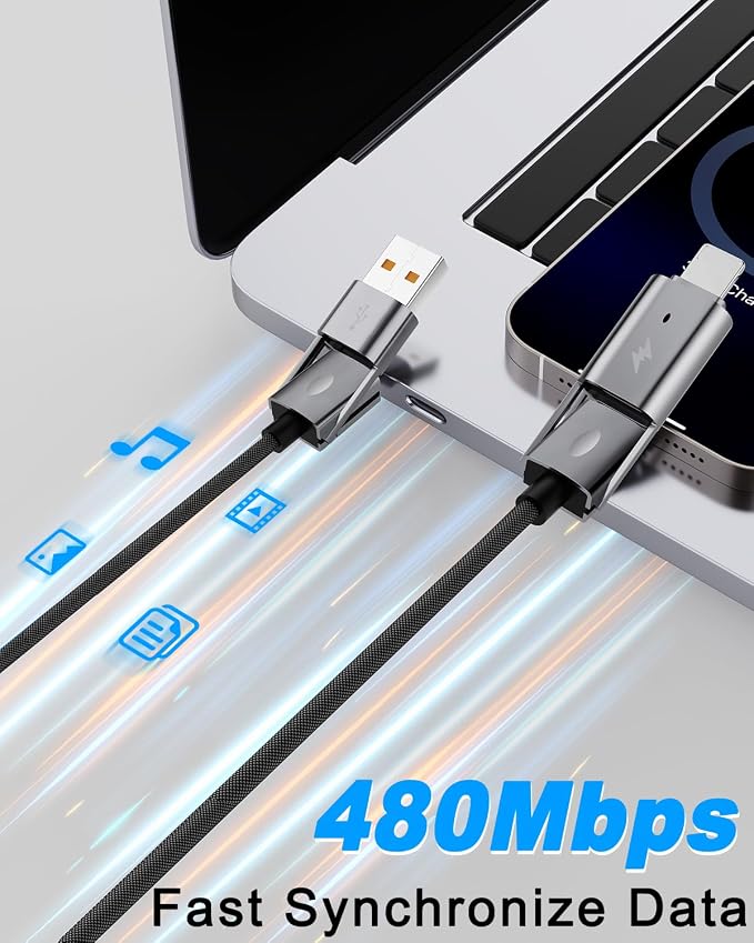 2Pack 4 in 1 USB C Cable Fast Charging PD 65W 27W Multi Charger Cord - Image 4