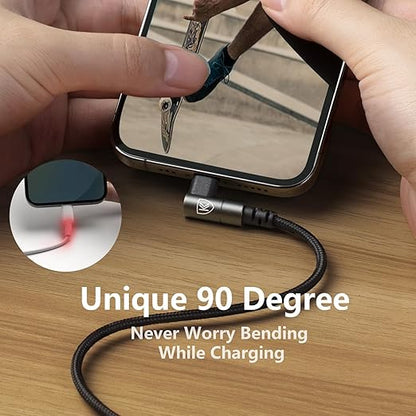 USB C to Lightning Cable 10FT 3Pack Long iPhone Charger Cable 90 Degree i Phone - Image 7