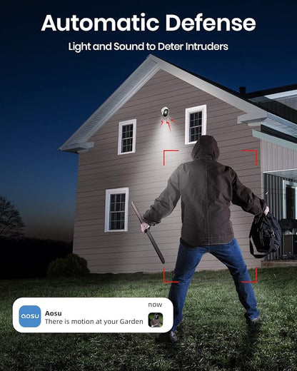 aosu Security Cameras Wireless Outdoor Home System, True 2K HD Night Vision - Image 7