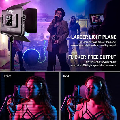 GVM RGB LED Video Light with Bluetooth Control, 60W Photography Studio Lighting - Image 5