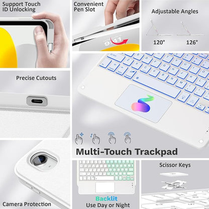 MoKo Touch Keyboard Case for iPad 11th Generation 11 inch 2025, iPad 10th - Image 3